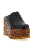 Chloé Black Calfskin Wedge Sandals