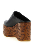 Chloé Black Calfskin Wedge Sandals