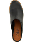 Chloé Black Calfskin Wedge Sandals