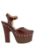 Chloé Bordeaux Lamb Leather Stiletto Heel Sandals