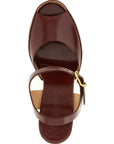 Chloé Bordeaux Lamb Leather Stiletto Heel Sandals