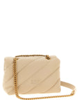PINKO Beige Lambskin Crossbody Bag
