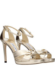 Jimmy Choo Gold Leather Platform Sandals