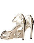 Jimmy Choo Gold Leather Platform Sandals
