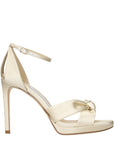 Jimmy Choo Beige Satin Platform Sandals