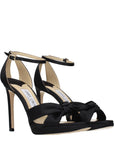 Jimmy Choo Black Satin Platform Sandals