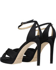 Jimmy Choo Black Satin Platform Sandals
