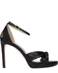 Jimmy Choo Black Leather Platform Sandals