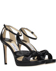 Jimmy Choo Black Leather Platform Sandals