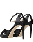 Jimmy Choo Black Leather Platform Sandals