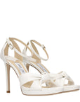 Jimmy Choo White Leather Platform Sandals