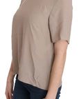 Dolce & Gabbana Beige Crew Neck Short Sleeve Blouse