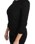 Dolce & Gabbana Black Floral Lace Zipper Top Blouse