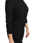 Dolce & Gabbana Black Floral Lace Zipper Top Blouse