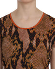 Just Cavalli Snake Skin Print Short Sleeve Top T-shirt