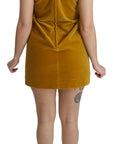 Dolce & Gabbana Mustard Velvet Stretch Shift Mini Dress