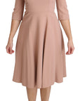 Dolce & Gabbana Pink 3/4 Sleeves A-line Viscose Dress