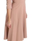 Dolce & Gabbana Pink 3/4 Sleeves A-line Viscose Dress