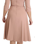 Dolce & Gabbana Pink 3/4 Sleeves A-line Viscose Dress