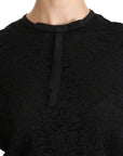 Dolce & Gabbana Black Lace Long Sleeve Nylon Blouse