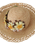 Dolce & Gabbana Beige Wide Brim Floral Bucket Capello Hat