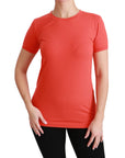 Dolce & Gabbana Red Crewneck Short Sleeve T-shirt Cotton Top