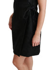 Dolce & Gabbana Black Stretch Satin Jacquard Mini Dress