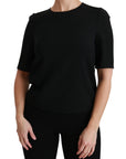 Dolce & Gabbana Black Short Sleeve Casual Top Stretch Blouse
