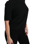 Dolce & Gabbana Black Short Sleeve Casual Top Stretch Blouse