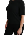 Dolce & Gabbana Black Short Sleeve Casual Top Stretch Blouse
