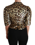 Dolce & Gabbana Blazer Gold Leopard Sequined Jacket