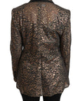 Dolce & Gabbana Gold Black Lace Blazer Coat Floral Jacket