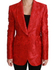 Dolce & Gabbana Red Floral Angel Blazer Coat Jacket