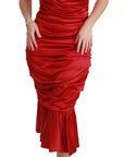Dolce & Gabbana Red Silk Stretch Mermaid Bodycon Dress