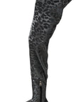 Dolce & Gabbana Gray Leopard High Top Sneakers Booties Shoes
