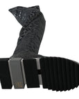 Dolce & Gabbana Gray Leopard High Top Sneakers Booties Shoes