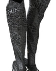 Dolce & Gabbana Gray Leopard High Top Sneakers Booties Shoes
