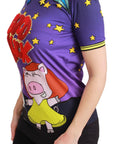 Dolce & Gabbana Purple YEAR OF THE PIG Top Cotton T-shirt