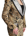 Dolce & Gabbana Black Gold Jacquard Blazer Jacket