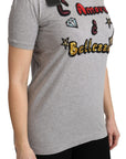 Dolce & Gabbana Gray Cotton Amore e Bellezza Top T-shirt