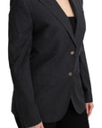 Dolce & Gabbana Gray Single Breasted Blazer Cotton Jacket