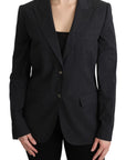 Dolce & Gabbana Gray Single Breasted Blazer Cotton Jacket