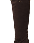 Dolce & Gabbana Brown Suede Studded Knee High Shoes Boots