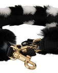 Dolce & Gabbana Black White Lapin Fur Accessory Shoulder Strap