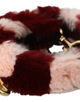 Dolce & Gabbana Pink Red Lapin Fur Accessory Shoulder Strap