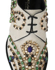 Dolce & Gabbana White Suede Crystal Dress Broque Shoes