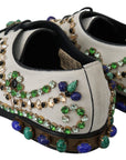 Dolce & Gabbana White Suede Crystal Dress Broque Shoes