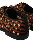 Dolce & Gabbana Orange Pony Hair Crystal Dress Broque Shoes