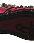 Dolce & Gabbana Pink Leather Crystals Dress Broque Shoes