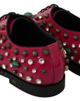 Dolce & Gabbana Pink Leather Crystals Dress Broque Shoes